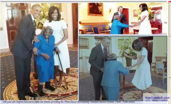 Touching!! See what Obama did to 106 years old woman when she visited him at the white house